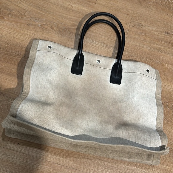 Authentic YSL RIVE GAUCHE TOTE BAG IN LINEN AND LEATHER - Picture 11 of 14